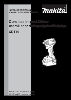 Cordless Impact Drivers & Wrenches Makita XDT19Z