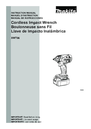 Cordless Impact Drivers & Wrenches Makita XWT06