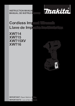 Cordless Impact Drivers & Wrenches Makita XWT16Z