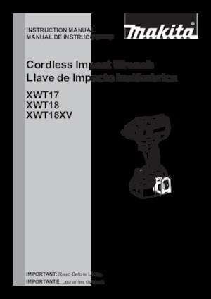 Cordless Impact Drivers & Wrenches Makita XWT18XVZ