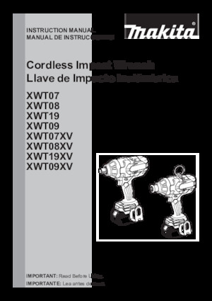 Cordless Impact Drivers & Wrenches Makita XWT19XVZ
