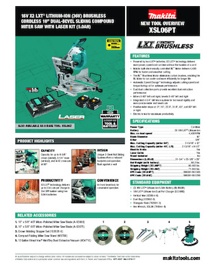 Cordless Mitre Saws Makita XSL06Z