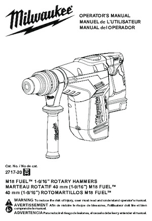 Akülü Döner Çekiçler SDS Milwaukee 2717-20