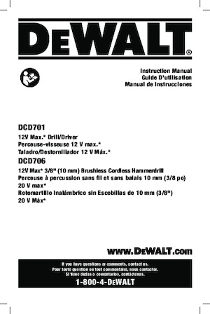 Cordless Rotary Hammers SDS DEWALT DCD706B