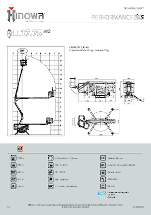 Crawler Articulating Boom Lifts Hinowa Lightlift 17.75 Performance IIIS MK3