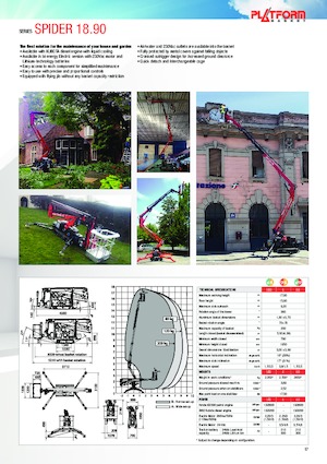 Crawler Articulating Boom Lifts Platform Basket SPIDER 18.90 E
