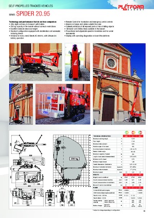 Crawler Articulating Boom Lifts Platform Basket SPIDER 20.95 E