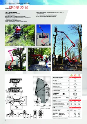 Crawler Articulating Boom Lifts Platform Basket SPIDER 22.10 E