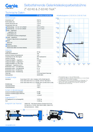 Paletli Mafsall Bomlu Asansörler Genie Z-62/40 TraX