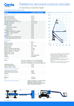 Paletli Mafsall Bomlu Asansörler Genie Z-62/40 TraX