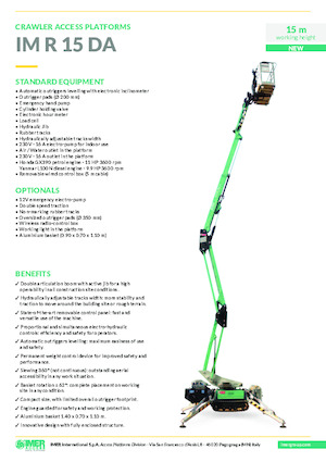 Paletli Mafsall Bomlu Asansörler Imer IM R 15 DA
