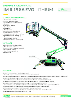 Paletli Mafsall Bomlu Asansörler Imer IM R 19 SA Evo Lithium