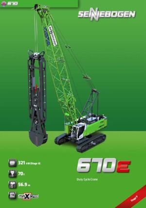 Paletli vinçler - kafes patlaması Sennebogen 670E