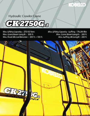 Crawler cranes - Lattice boom Kobelco CK2750G-2