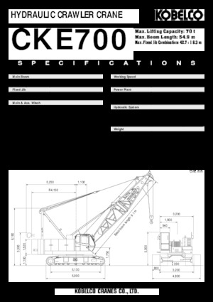Crawler cranes - Lattice boom Kobelco CKE 700