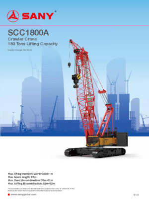 Crawler cranes - Lattice boom Sany SCC1800A