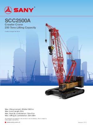 Crawler cranes - Lattice boom Sany SCC2500A
