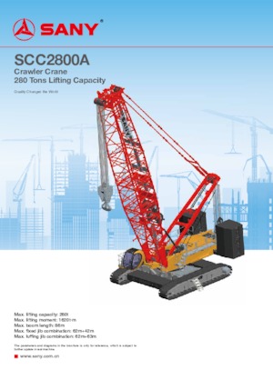 Crawler cranes - Lattice boom Sany SCC2800A