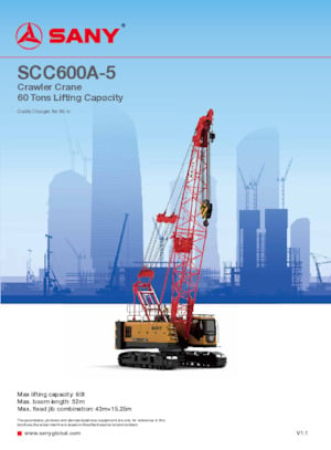 Crawler cranes - Lattice boom Sany SCC600A-5