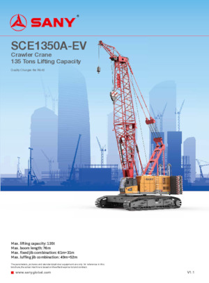 Crawler cranes - Lattice boom Sany SCE1350A-EV