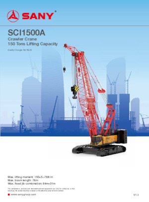Crawler cranes - Lattice boom Sany SCI1500A