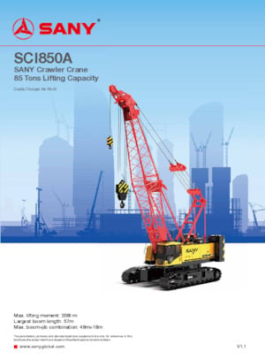 Crawler cranes - Lattice boom Sany SCI850A