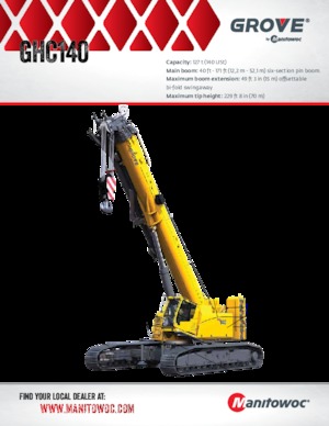 Crawler cranes - Telescopic boom Grove GHC140