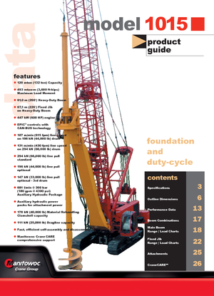 Crawler cranes - Lattice boom Manitowoc 1015