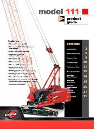 Crawler cranes - Lattice boom Manitowoc 111 E