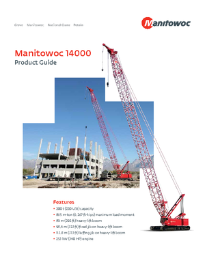 Crawler cranes - Lattice boom Manitowoc 14000