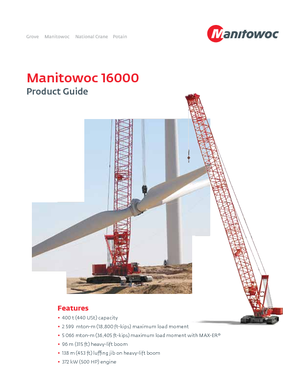 Crawler cranes - Lattice boom Manitowoc 16000