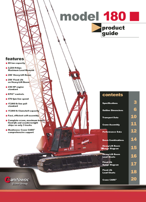 Crawler cranes - Lattice boom Manitowoc 180 E