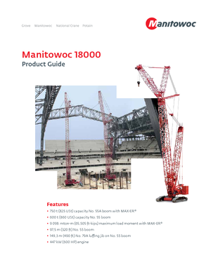 Crawler cranes - Lattice boom Manitowoc 18000
