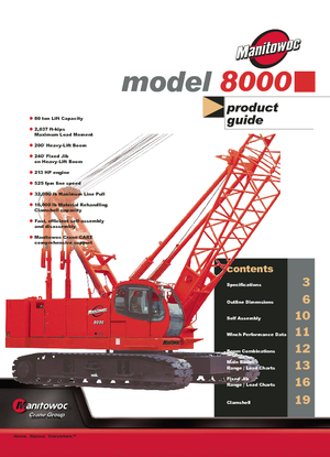 Crawler cranes - Lattice boom Manitowoc 8000