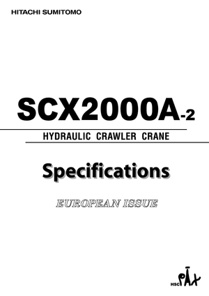 Crawler cranes - Lattice boom Hitachi Sumitomo SCX 2000