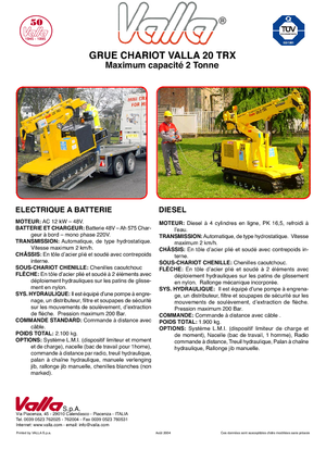 Crawler cranes - Telescopic boom Valla 20 TRX-D