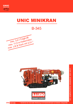 Paletli vinçler - teleskopik bom UNIC B 345