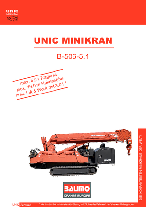 Crawler cranes - Telescopic boom UNIC B-506-5.1