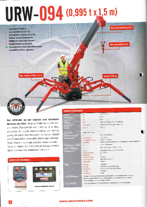 Crawler cranes - Telescopic boom UNIC URW 094
