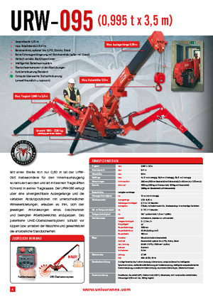 Crawler cranes - Telescopic boom UNIC URW 095