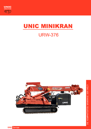 Crawler cranes - Telescopic boom UNIC URW-376