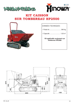 Tracked Dumpers Hinowa HP 2500