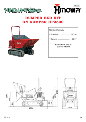 Tracked Dumpers Hinowa HP 2500