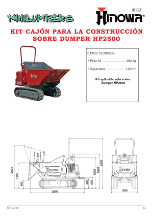 Tracked Dumpers Hinowa HP 2500