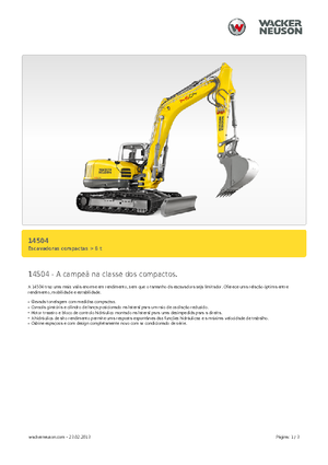 Paletli ekskavatörler Wacker Neuson 14504