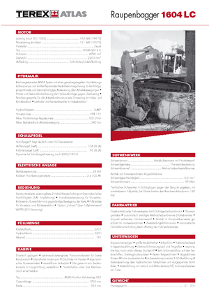 Crawler Excavators Atlas 1604 LC Serie 261