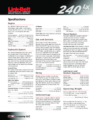 Paletli ekskavatörler Link-Belt 240 LX Road Builder