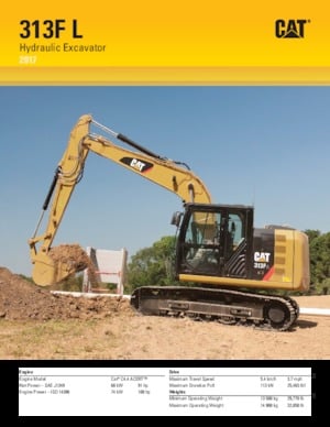 Paletli ekskavatörler Caterpillar 313F L  