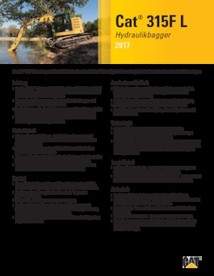 Paletli ekskavatörler Caterpillar 315F L