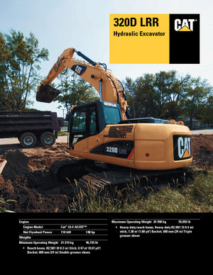 Paletli ekskavatörler Caterpillar 320D LRR